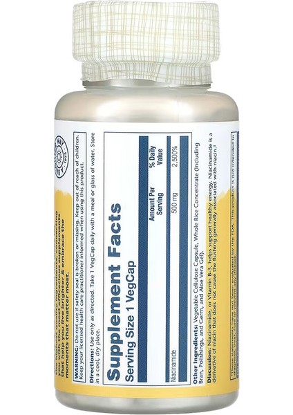 Niacinamide 500 mg 100 Vegcaps - Non Flush fiyatları