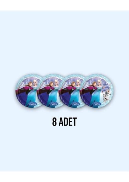 Frozen Elsa Temalı Tabak 8 Li - Doğum Günü Parti Seti Malzemeleri