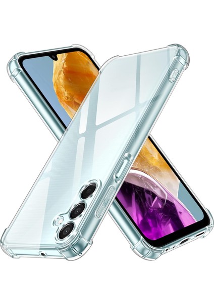 Caseworld Samsung Galaxy M15 Kapak Kamera Korumalı Airbag Antishock Köşe Korumalı Şeffaf Silikon Kılıf