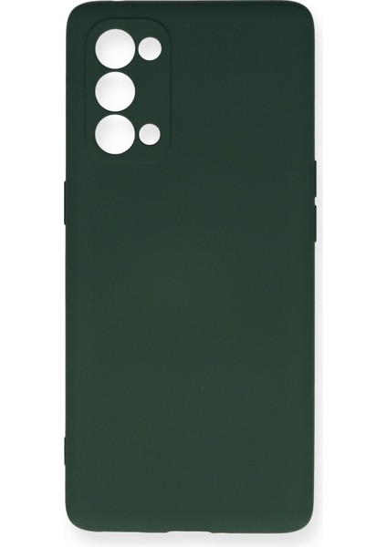 Oppo Reno 5 Kılıf Silikon Kılıf Yumuşak Kılıf Içi Kadife Lansman - Koyu Yeşil