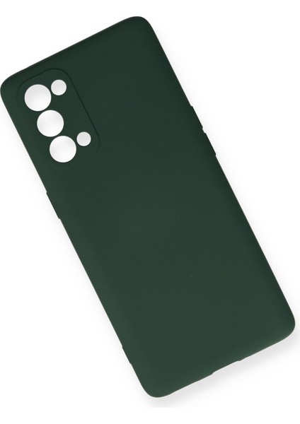 Oppo Reno 5 Kılıf Silikon Kılıf Yumuşak Kılıf Içi Kadife Lansman - Koyu Yeşil modelleri