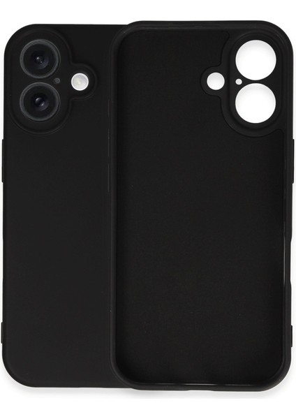 Apple iPhone 16 Plus Kılıf Silikon Kılıf Yumuşak Kılıf Içi Kadife Lansman - Siyah