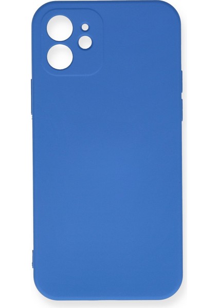Apple iPhone 12 Kılıf Silikon Kılıf Yumuşak Kılıf Içi Kadife Lansman - Mavi
