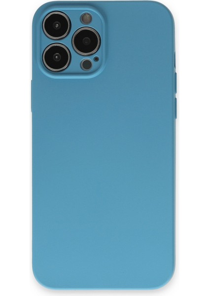 Apple iPhone 15 Pro Max Kılıf Silikon Kılıf Yumuşak Kılıf Içi Kadife Lansman - Mavi