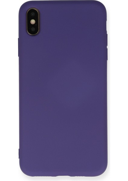 Apple iPhone Xs Kılıf Silikon Kılıf Yumuşak Kılıf Içi Kadife Lansman - Mor