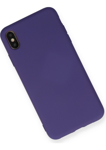 Apple iPhone Xs Kılıf Silikon Kılıf Yumuşak Kılıf Içi Kadife Lansman - Mor