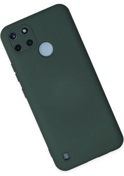 Realme C25Y Kılıf Silikon Kılıf Yumuşak Kılıf Içi Kadife Lansman - Koyu Yeşil fiyatları
