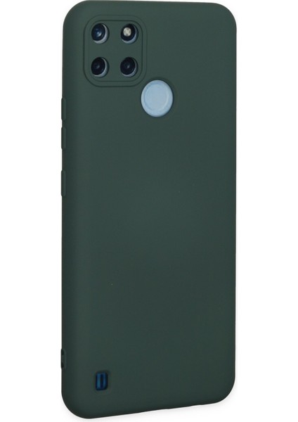 Realme C25Y Kılıf Silikon Kılıf Yumuşak Kılıf Içi Kadife Lansman - Koyu Yeşil modelleri
