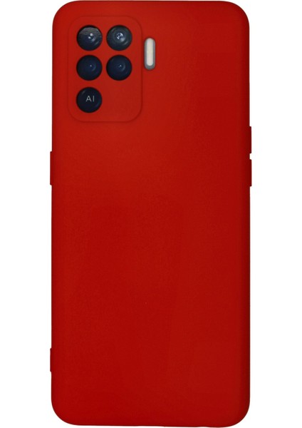 Oppo Reno 5 Lite Kılıf Silikon Kılıf Yumuşak Kılıf Içi Kadife Lansman - Kırmızı
