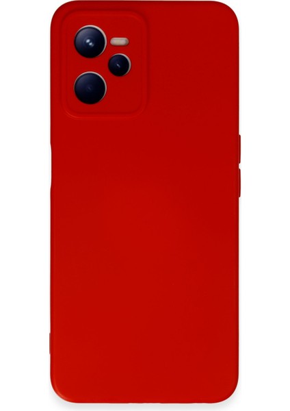 Realme C35 Kılıf Silikon Kılıf Yumuşak Kılıf Içi Kadife Lansman - Kırmızı