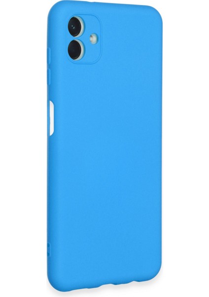 Samsung Galaxy A04E Kılıf Silikon Kılıf Yumuşak Kılıf Içi Kadife Lansman - Mavi