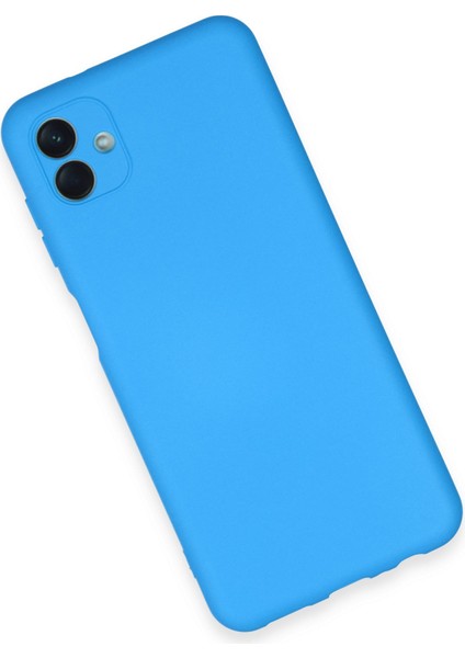 Samsung Galaxy A04E Kılıf Silikon Kılıf Yumuşak Kılıf Içi Kadife Lansman - Mavi