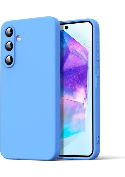 Samsung Galaxy A16 5g Kılıf Silikon Kılıf Yumuşak Kılıf Içi Kadife Lansman - Mavi