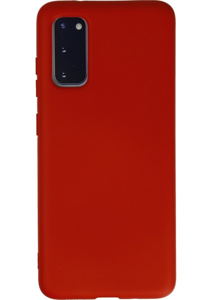 Samsung Galaxy S20 Kılıf Silikon Kılıf Yumuşak Kılıf Içi Kadife Lansman - Kırmızı