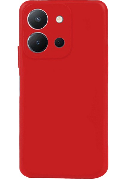 Vivo Y36 Kılıf Silikon Kılıf Yumuşak Kılıf Içi Kadife Lansman - Kırmızı