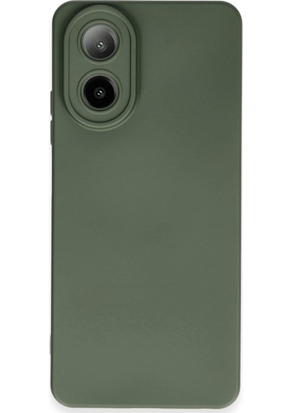 Oppo A38 Kılıf Silikon Kılıf Yumuşak Kılıf Içi Kadife Lansman - Koyu Yeşil
