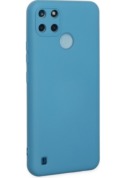 Realme C25Y Kılıf Silikon Kılıf Yumuşak Kılıf Içi Kadife Lansman - Mavi modelleri