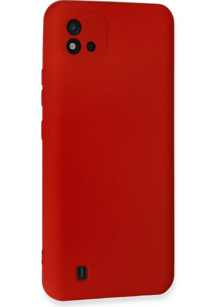 Realme C11 2021 Kılıf Silikon Kılıf Yumuşak Kılıf Içi Kadife Lansman - Kırmızı modelleri