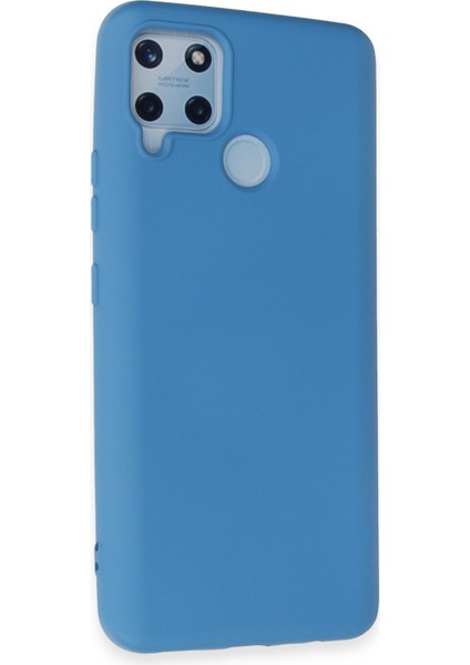Realme C15 Kılıf Silikon Kılıf Yumuşak Kılıf Içi Kadife Lansman - Mavi