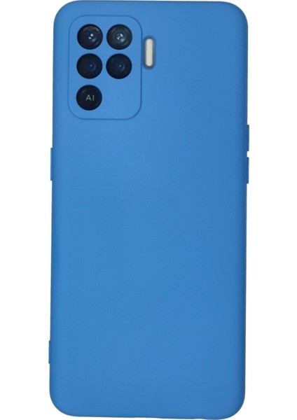 Oppo Reno 5 Lite Kılıf Silikon Kılıf Yumuşak Kılıf Içi Kadife Lansman - Mavi