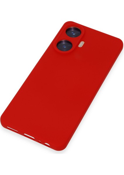 Realme C55 Kılıf Silikon Kılıf Yumuşak Kılıf Içi Kadife Lansman - Kırmızı modelleri