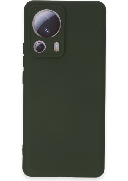 Xiaomi Mi 13 Lite Kılıf Silikon Kılıf Yumuşak Kılıf Içi Kadife Lansman - Koyu Yeşil
