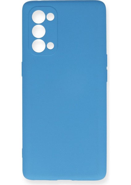 Oppo Reno 5 Kılıf Silikon Kılıf Yumuşak Kılıf Içi Kadife Lansman - Mavi
