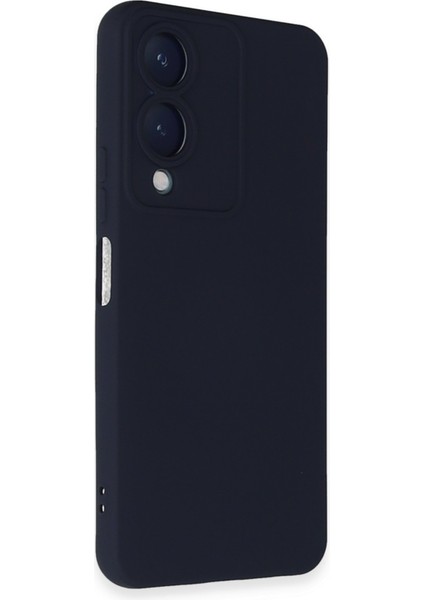 Vivo Y17S Kılıf Silikon Kılıf Yumuşak Kılıf Içi Kadife Lansman - Lacivert