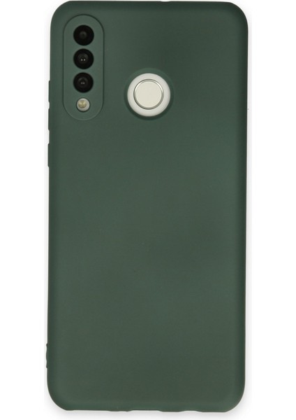 Huawei P30 Lite Kılıf Silikon Kılıf Yumuşak Kılıf Içi Kadife Lansman - Koyu Yeşil