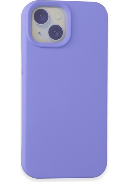 Apple iPhone 15 Kılıf Silikon Kılıf Yumuşak Kılıf Içi Kadife Lansman - Lila