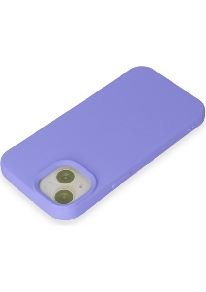 Apple iPhone 15 Kılıf Silikon Kılıf Yumuşak Kılıf Içi Kadife Lansman - Lila modelleri