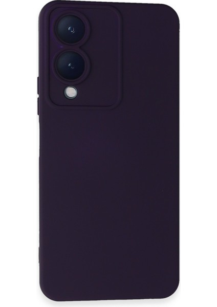 Vivo Y17S Kılıf Silikon Kılıf Yumuşak Kılıf Içi Kadife Lansman - Mor