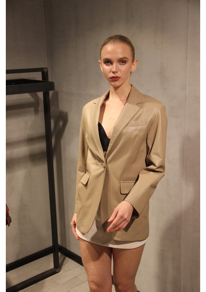 Blazer Ceket- Bej modelleri