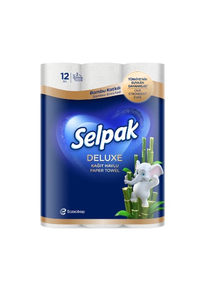 Deluxe Bambu Kağıt Havlu 24’lü (12 Rulo x 2 Paket)