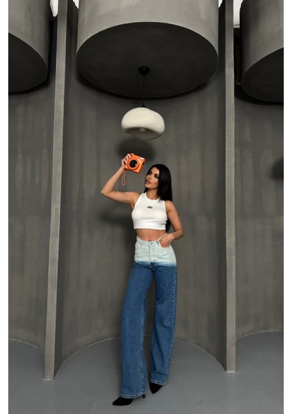 Batik Renk Geçişli Mavi Kot Pantolon fiyatları