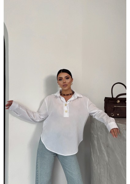 Beyaz Poplin Gömlek