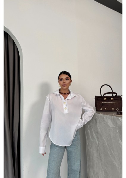 Beyaz Poplin Gömlek