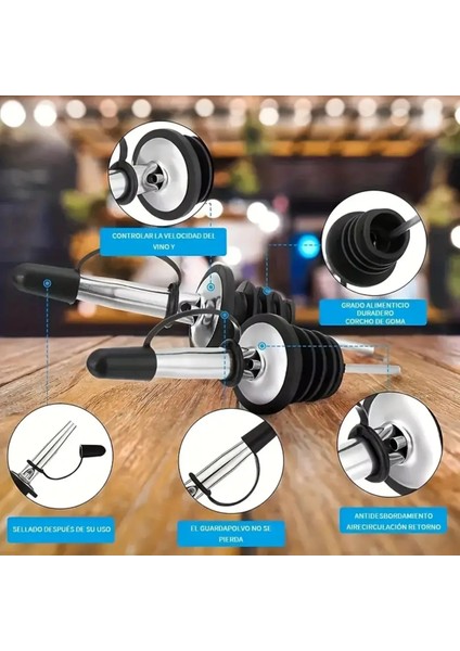 Paslanmaz Şişe Ucu, Bartender Şişe Tıpa, Kapaklı Korumalı Dökecek - Yağdanlık, Likör Ucu Dökücü - Adet Seçenekleri modelleri