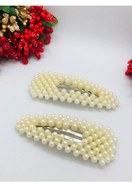 Incili 2'li Çıtçıtlı Saç Tokası Seti fiyatları