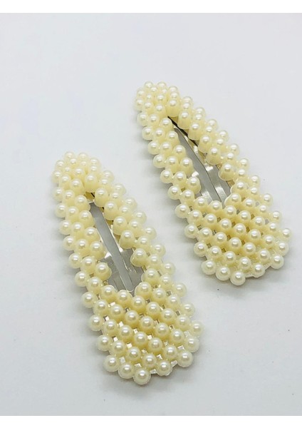 Incili 2'li Çıtçıtlı Saç Tokası Seti modelleri