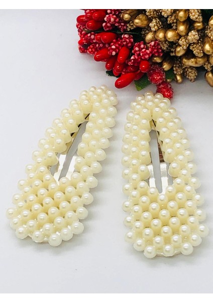 Incili 2'li Çıtçıtlı Saç Tokası Seti fırsatları