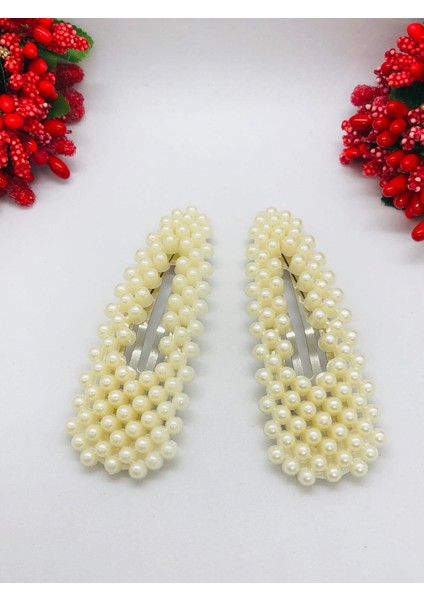 Incili 2'li Çıtçıtlı Saç Tokası Seti indirimleri