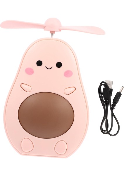 LED Işıklı Makyaj Aynası Mini El Fanı USB Şarjlı Avakado Figürlü Fonksiyonel Vantilatör