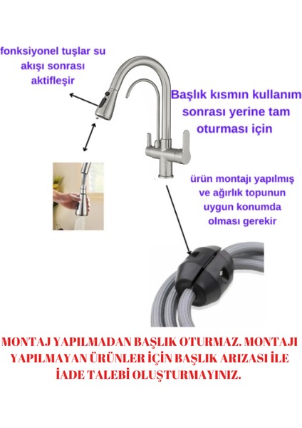 Spiralli Arıtmalı Mutfak Evye Bataryası Mat Gold fiyatları