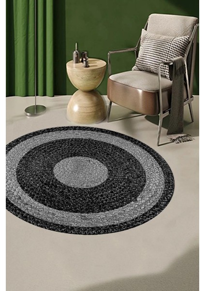 Dijital Baskılı Dekoratif Yıkanabilir Yuvarlak Kaymaz Taban Halı