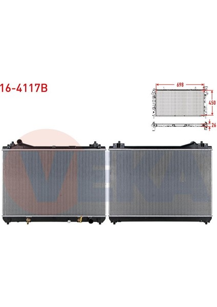 VEKA-16-4117B - Su Radyatoru Brazıng Suzukı Grand Vıtara Iı (Jt) 1.6 Vvt-I 4×4 A-T 2005-