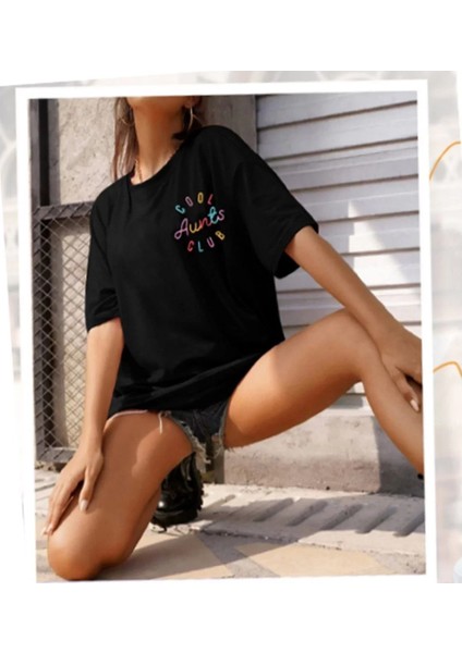 Baskılı Kadın T-Shirt - Siyah