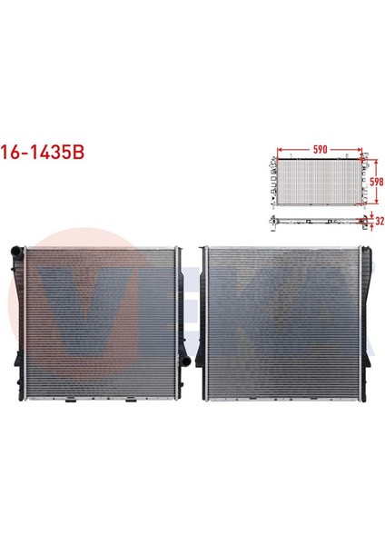 VEKA-16-1435B - Su Radyatoru Brazıng Bmw X5 (E53) 3.0 D - 3.0i A-T - 4.4i A-T/m-T 2000-2007