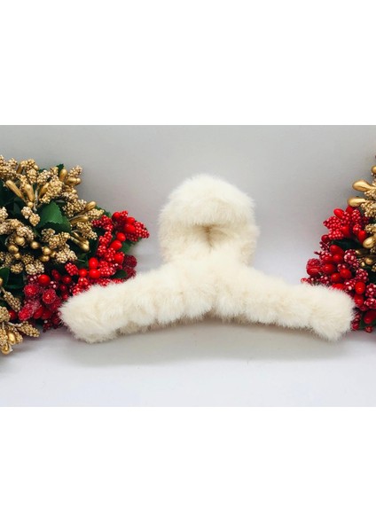 Tüylü Peluş Kıskaçlı Mandal Toka Saç Tokası Saç Aksesuarı (1 Adet)