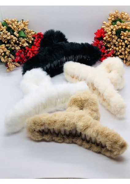 Tüylü Peluş Kıskaçlı Mandal Toka Saç Tokası Saç Aksesuarı (1 Adet) indirimleri